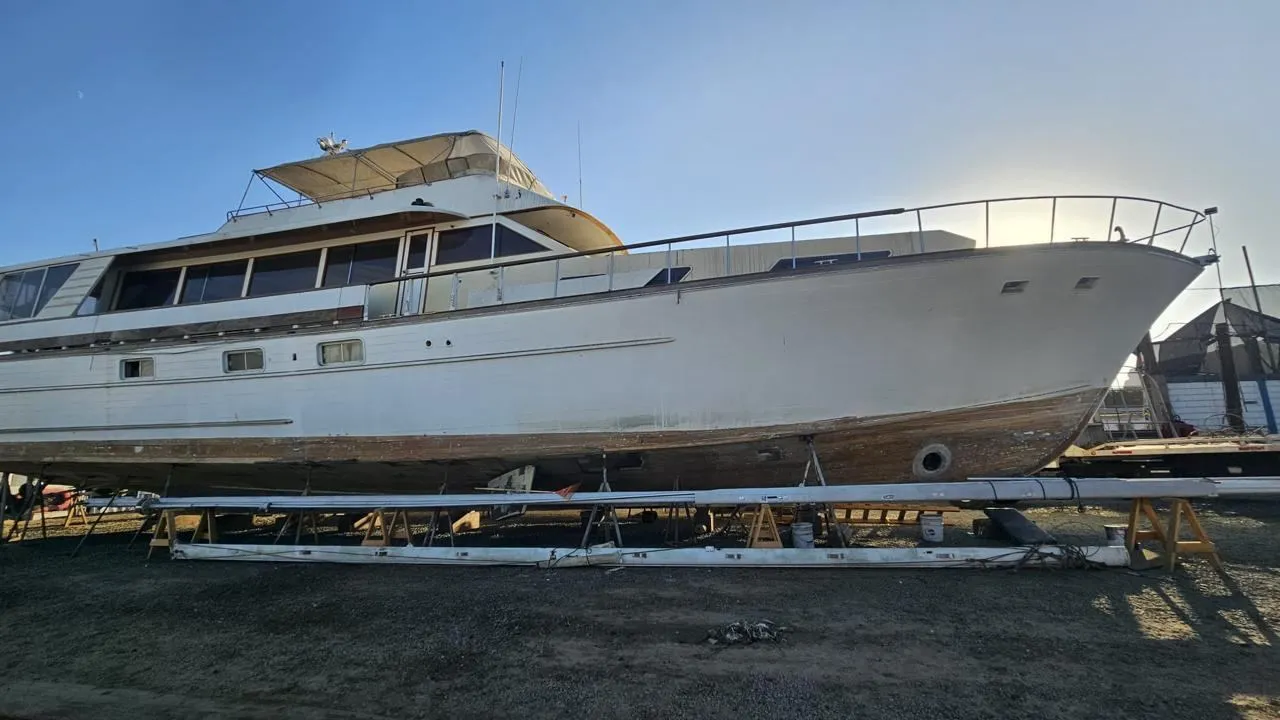 1981 McQueen 82ft motor yacht for sale, side view