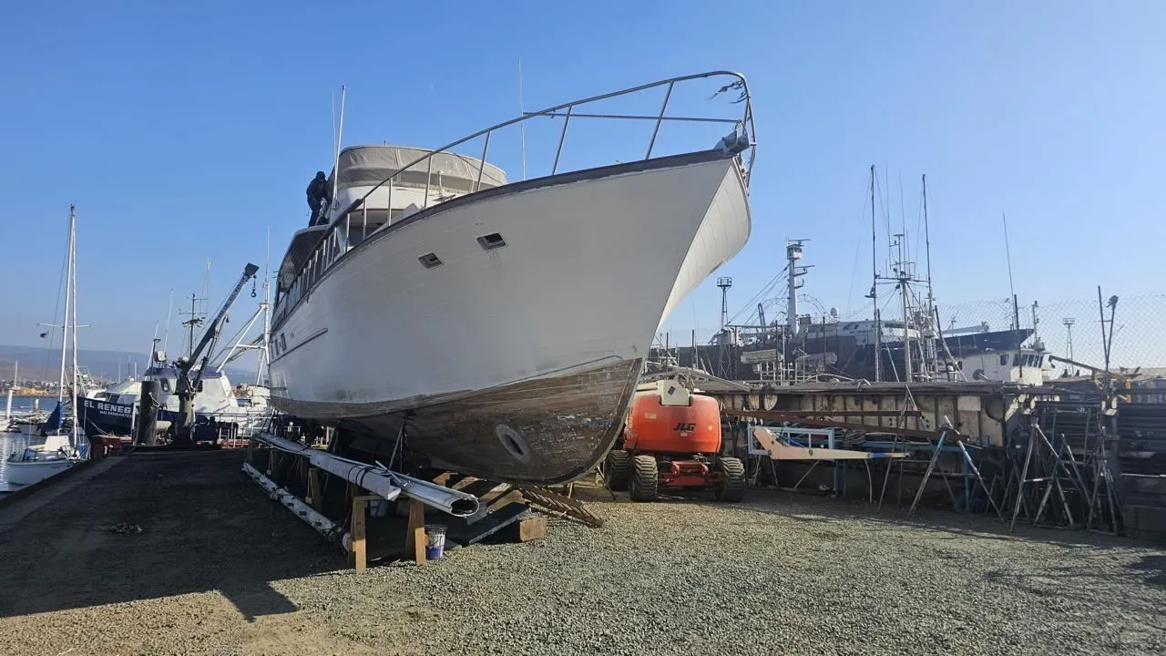 1981 McQueen 82ft motor yacht for sale, bow view